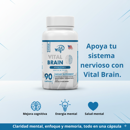 VITAL BRAIN ( Vitamina para el Cerebro, enfoque, concentración y memoria) x 90 capsulas