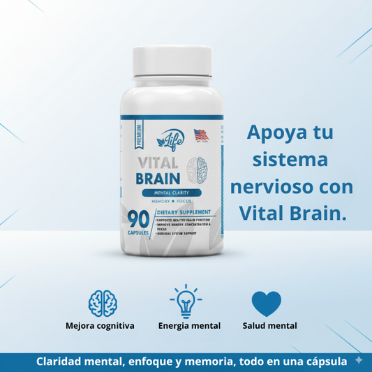 VITAL BRAIN ( Vitamina para el Cerebro, enfoque, concentración y memoria) x 90 capsulas