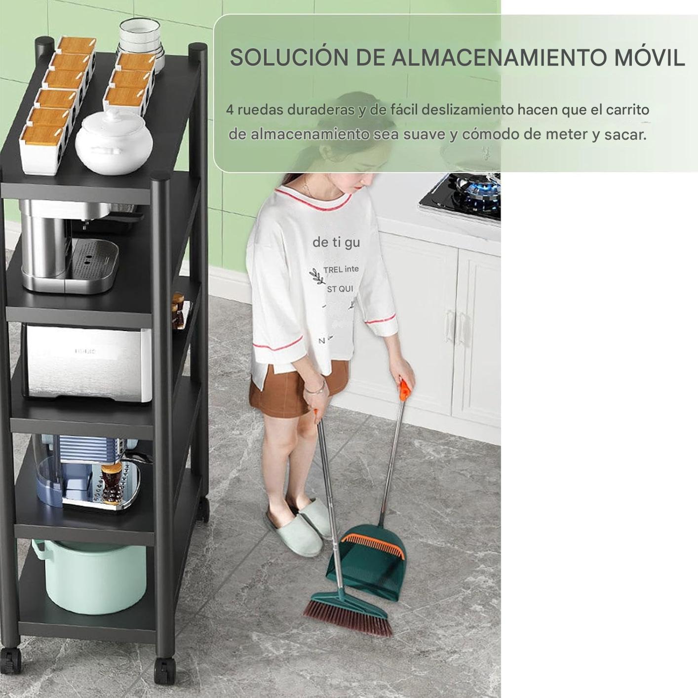 ESTANTE DE 5 NIVELES CON RUEDAS