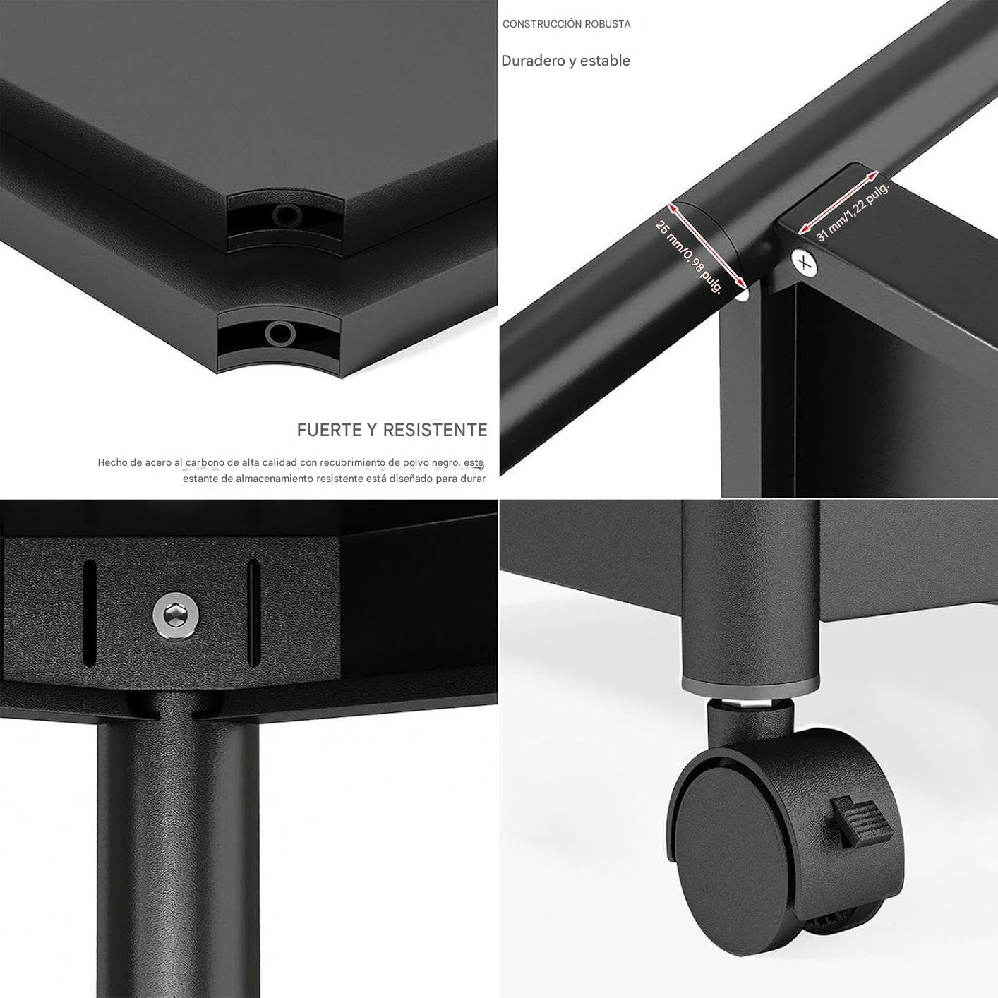 ESTANTE DE 5 NIVELES CON RUEDAS