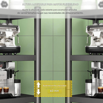 ESTANTE DE 5 NIVELES CON RUEDAS